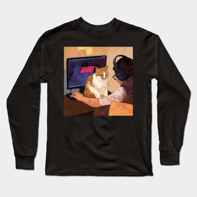 Defeat!! Long Sleeve T-Shirt by Catwheezie